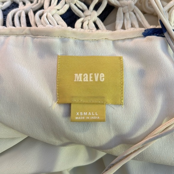 Anthropologie Maeve Crochet White and Blue Maxi Dress - Picture 6 of 6